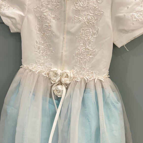 First Communion Dress With Lace Embroidery & Tulle Skirt Halloween Princess - Picture 16 of 16